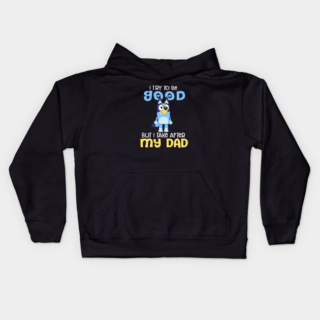 Bluey and Bingo Animated Movie 2023 Kids Hoodie by Justine Nolanz